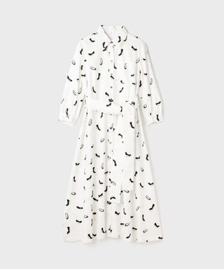 GRACE CONTINENTAL ヒールプリントシャツドレス ホワイト