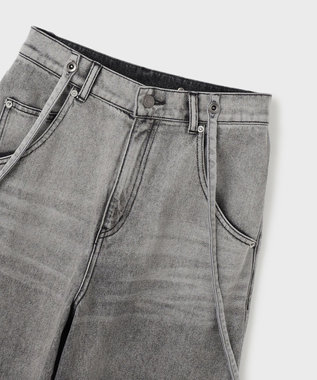 GRACE CONTINENTAL サス付zipデニムパンツ ブラック