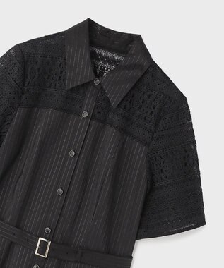 GRACE CONTINENTAL レースドッキングフレアワンピース ブラック