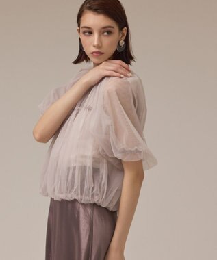 GRACE CONTINENTAL チュールシアーブルゾン ベージュ