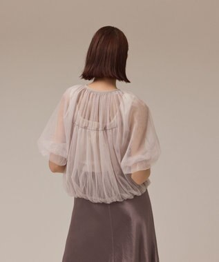 GRACE CONTINENTAL チュールシアーブルゾン ベージュ