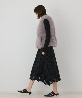 GRACE CONTINENTAL 【イベント店舗・ONLINE STORE先行アイテム】カットワークスカート ブラック