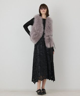 GRACE CONTINENTAL 【イベント店舗・ONLINE STORE先行アイテム】カットワークスカート ブラック