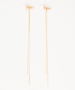 GRACE CONTINENTAL orgablanca パール＆チェーン2Wayピアス ゴールド