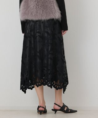 GRACE CONTINENTAL 【イベント店舗・ONLINE STORE先行アイテム】カットワークスカート ブラック