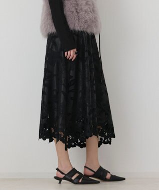 GRACE CONTINENTAL 【イベント店舗・ONLINE STORE先行アイテム】カットワークスカート ブラック