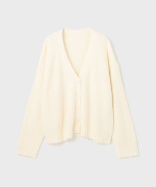 GRACE CONTINENTAL フェザールーズニットカーディガン ホワイト