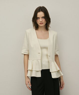 GRACE CONTINENTAL ペプラムツイードジャケット