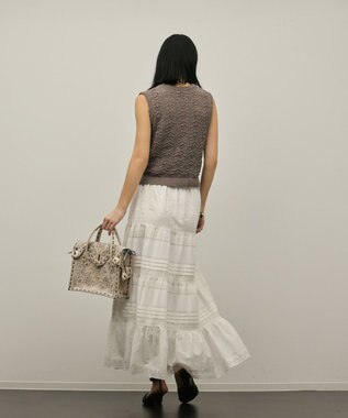 GRACE CONTINENTAL ピンタックティアードスカート ホワイト