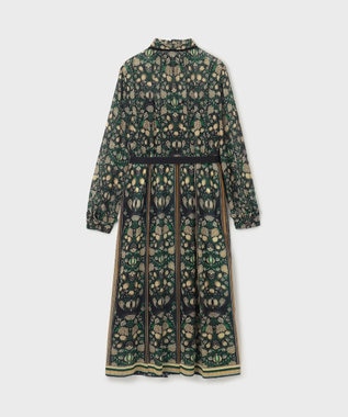 GRACE CONTINENTAL ハイネックボウタイプリントワンピース ブラック