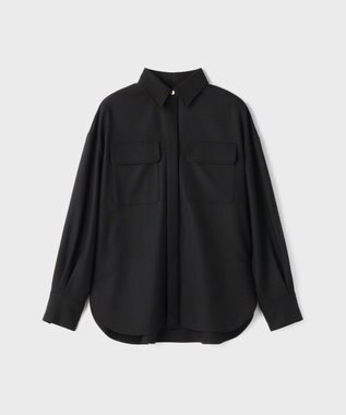 GRACE CONTINENTAL ウールミリタリーシャツ ブラック