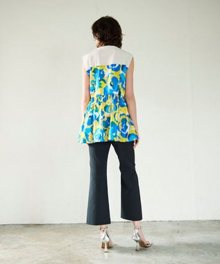 GRACE CONTINENTAL ペイントカラープリントトップ イエロー