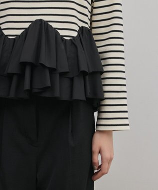 GRACE CONTINENTAL タフタフリルカットトップ バイカラー