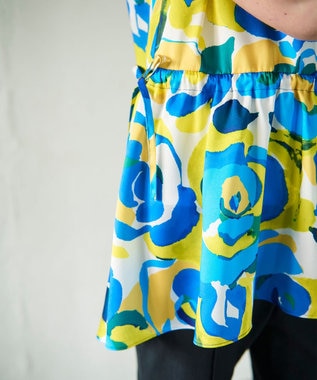 GRACE CONTINENTAL ペイントカラープリントトップ イエロー