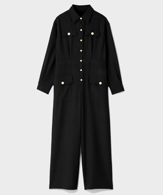 GRACE CONTINENTAL バックサテンオールインワン ブラック