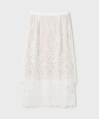 GRACE CONTINENTAL レースレイヤードスカート ホワイト