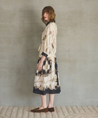 GRACE CONTINENTAL スカーフプリントシャツワンピース キナリ