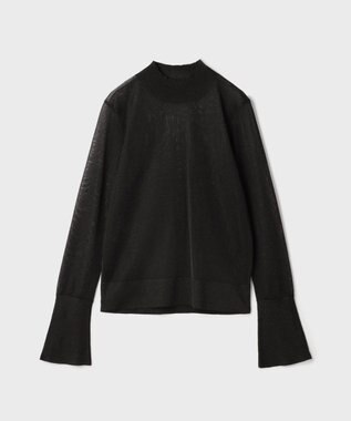 GRACE CONTINENTAL シアーハイネックニットトップ ブラック
