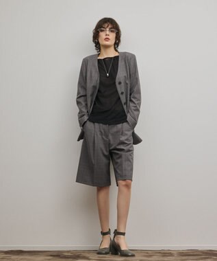 GRACE CONTINENTAL デザインフロントジャケット グレンチェック