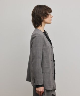 GRACE CONTINENTAL デザインフロントジャケット グレンチェック