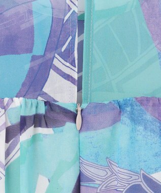 GRACE CONTINENTAL アールデコリゾートプリントワンピース ブルー