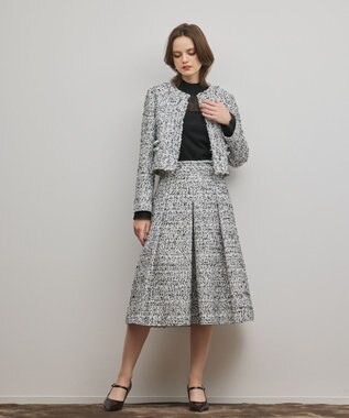 GRACE CONTINENTAL ミックスツイードスカート ブラック