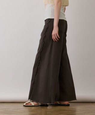 GRACE CONTINENTAL フリンジバギーパンツ チャコール