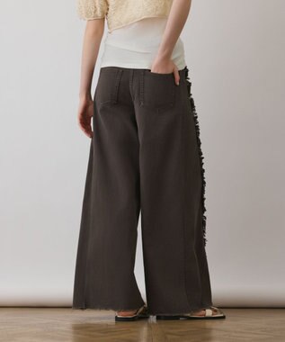 GRACE CONTINENTAL フリンジバギーパンツ チャコール