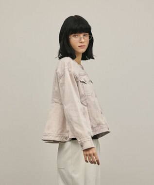 GRACE CONTINENTAL ペプラムデニムジャケット ピンク