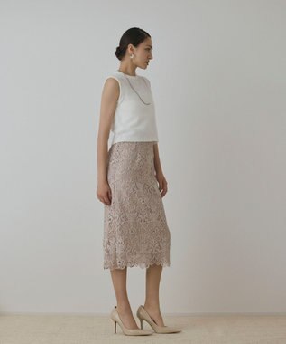 GRACE CONTINENTAL レ－スタイトスカート ベージュ