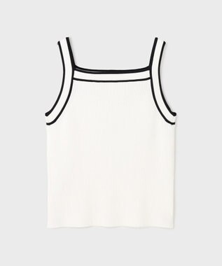 GRACE CONTINENTAL バイカラーリブニットトップ ホワイト