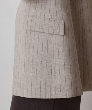 GRACE CONTINENTAL ストライプノーカラージレ ベージュ