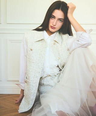 GRACE CONTINENTAL コサージュドレスシャツ ホワイト