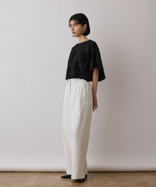 GRACE CONTINENTAL 刺繍ポンチョトップ ブラック