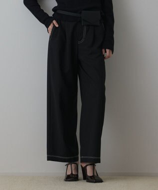 GRACE CONTINENTAL タックカーブパンツ ブラック