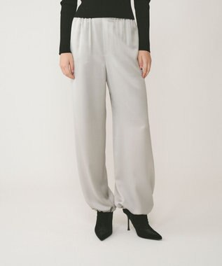 GRACE CONTINENTAL チンツサテンパンツ グレー