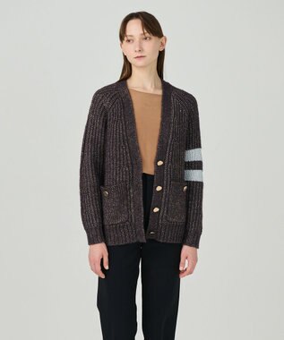 GRACE CONTINENTAL ラメニットカーディガン ブラウン