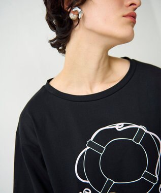 GRACE CONTINENTAL プリントトップ ブラック