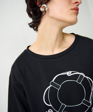 GRACE CONTINENTAL プリントトップ ブラック