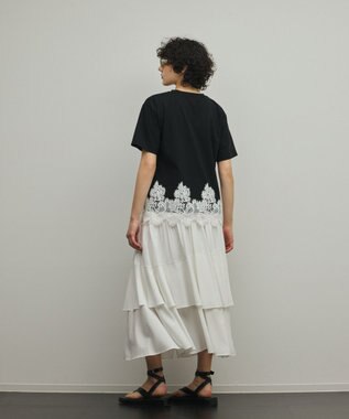 GRACE CONTINENTAL レースヘムロゴTシャツ ブラック