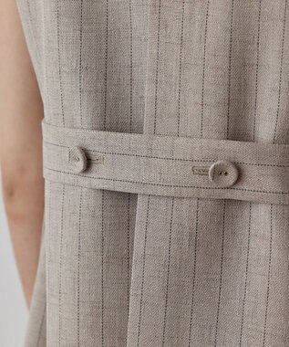 GRACE CONTINENTAL ストライプノーカラージレ ベージュ