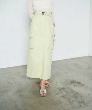 GRACE CONTINENTAL ツイルワークスカート イエロー