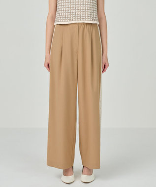 GRACE CONTINENTAL サイドレースイージーパンツ キャメル