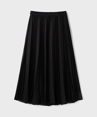 GRACE CONTINENTAL メッシュプリーツスカート ブラック