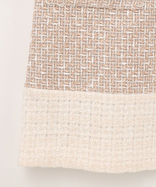 GRACE CONTINENTAL ツイードコンビミニワンピース ベージュ