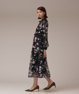 Giambatista Valli 定価30万 刺繍チュールフレアワンピース Giambatista Valli 定価30万 刺繍チュールフレアワンピース