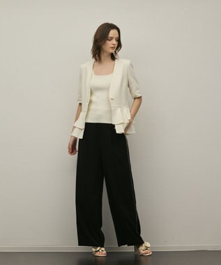 GRACE CONTINENTAL ペプラムツイードジャケット キナリ