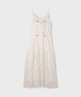 GRACE CONTINENTAL ロゴ刺繍レースワンピース ホワイト