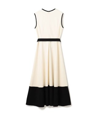 GRACE CONTINENTAL 配色ポンチフレアワンピース ホワイト