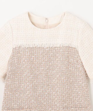 GRACE CONTINENTAL ツイードコンビミニワンピース ベージュ